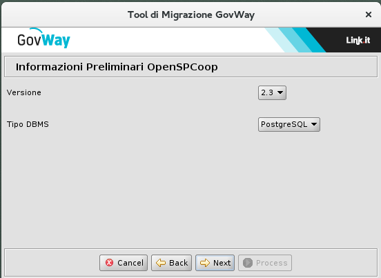 Selezione Opzioni OpenSPCoop
